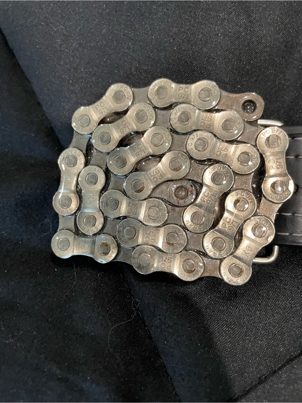 Men's Silver Bike Chain Belt Buckle - Unbranded